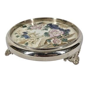 RÖRSTRAND VINTAGE VASE PEDESTAL STAND FLORAL AND VASE DESIGN (6 INCHES)
